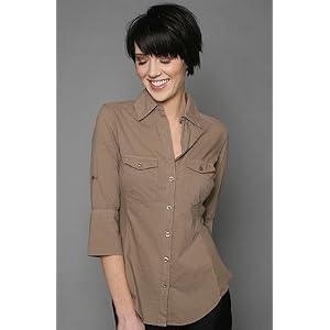 Buy Alternative Apparel The Jamie Button Down Shirt in Taupe,Tops (L S) for Women by Alternative