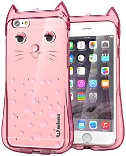 Superhot@ Iphone 6/6s Wlons Cat Case 3d TPU and Lanyard Luxury Design Thin Clear Pink