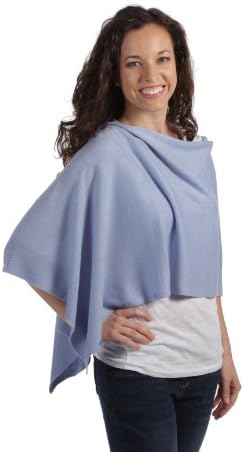 Selah V Fashion Womens's Shawl Wrap with Buttons, Versatile Travel Wear  - Sky Blue