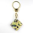 Murano Glass Keyring Jewelry - Square L Blue/Gold Style1