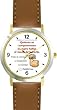 Habit 1 - Those Committed #2 (Spanish Text) - DELUXE TWO-TONE WATCH from THE 7 HABITS - WATCH COLLECTION BY WATCHBUDDY&reg; - Arabic Numbers - Brown Leather Strap-Size-Children's Size-Small ( Boy's Size & Girl's Size )