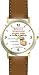 Habit 1 - Those Committed #2 (Spanish Text) - DELUXE TWO-TONE WATCH from THE 7 HABITS - WATCH COLLECTION BY WATCHBUDDY&reg; - Arabic Numbers - Brown Leather Strap-Size-Large ( Men's Size or Jumbo Women's Size )