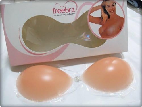 Freebra Women Strapless Foam Bra Silicone Breast Invisible Triple Push Up (B Cup, Nude)
