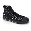 MENS Canvas High Top Shoes Rocker Black Sneaker Emo
