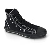 MENS Canvas High Top Shoes Rocker Black Sneaker Emo
