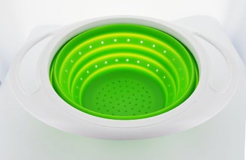 Mimo Style Silicone, Collapsible, 10 Inch Colander (Green)