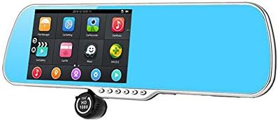 Pentop 5 Inch Android Smart Rearview Mirror Car Video Recorder Night Vision Camera + GPS Navigation + WIFI + Full HD Dual 1080P Car DVR + FM Transmitter