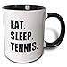 3dRose Eat Sleep Tennis-Text Sport Enthusiast Fan Player Play Two Tone Mug, 11oz, Black