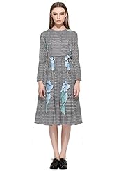 Summer Striped Print Long Sleeves Mini Dress 