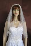 1 Tier Ivory Elbow Length Silver Beaded Vine Bridal Wedding Veil