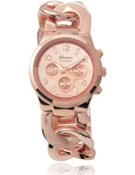 Brinley Co. Womens Stainless Steel Link Watch