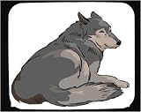 Mouse Pad with grey, snout, wolf, animal, tail