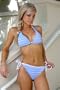 Women's Swimsuit Separate by Blue Sky Swimwear Lowrise String Bottom; peri/white stripe: Swimsuit Bottom Only