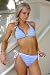 Women's Swimsuit Separate by Blue Sky Swimwear peri/white stripe; Elongated Triangle Top: Swimwear Top Only