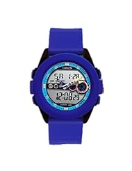 OHSEN YI-AD1215-3 LCD Lady Mens Dual Time Date Digital Sport Quartz Watch Blue