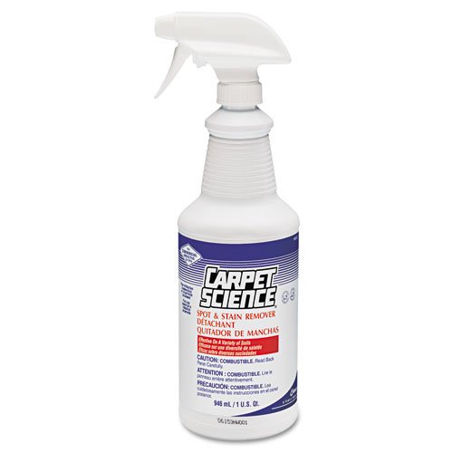 Carpet Cleaning supplies – Carpet Science Products – Carpet Science – Spot & Stain Remover, 32 oz. Trigger Spray Bottle – Sold As 1 Each – Removes tough industrial soils and stains, even old ones! DuPont Zelan stain blocker replenishes carpet’s factory-applied stain resistance. – DuPont Zelan stain blocker replenishes stain-resistant agents removed during cleaning. – For water-based, oil-based and combination soils including motor oil, margarine, lipstick, fruit juice, coffee, wine, tea, spaghetti sauce and chocolate