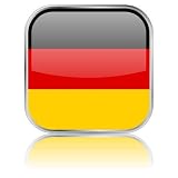 Square German Flag Button with Reflection - Peel and Stick Wall Decal by Wallmonkeys