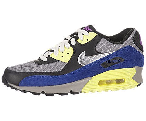 Nike Women's Air Max 90 - Medium Grey / Metallic Silver-Black-Electric, 6 B US On Sale