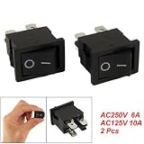2 Pcs On/Off Button 4 Pin DPST Black Boat Rocker Switch