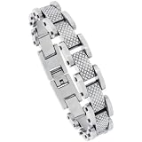 Surgical Steel 8 Men's Pantera Bracelet, w/ Checkerboard Design, 1/2 (13mm) wide