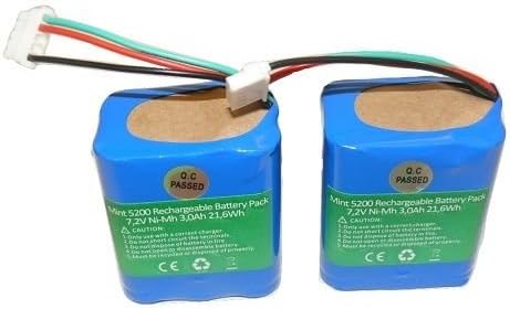2X 7.2V Battery For Mint Plus 5200 iRobot 5200B 5200C Braava 380t Floor Cleaner