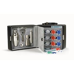 Click here to buy Martini and Poker Travel Bar Set with Case by Home Bar Source.