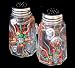 Regal Poinsettia Design - Hand Painted - Salt & Pepper Shakers, 2.5 oz.. Set of 2 Regal Poinsettia Design - Hand Painted - Salt & Pepper Shakers,