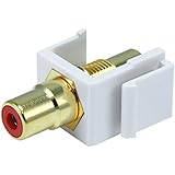 Monoprice 106548 Keystone Jack-Modular RCA with Red Center, White