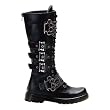 MENS Combat Boots Gothic Boots With Brass Knuckles Lace Up Buckles