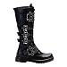 MENS Combat Boots Gothic Boots With Brass Knuckles Lace Up Buckles