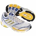 adidas Women's Boston Running Shoe,White/Yellow/Blue,10 M US