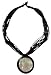 Kelevra NE0184 Ladies Hand Made MOP Shell Set on Wood Necklace.