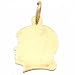 Girl Head Silhouette Charm 14K Gold 17.5mm