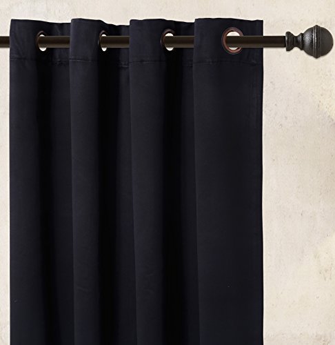 Utopia Bedding 52 Inch Wide X 84 inch Long Blackout Window Panel Curtains, Black, Set of 2 Home