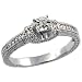 Sterling Silver Vintage Style 5-Stone Diamond Engagement Ring w/ .063 Carat Brilliant Cut Diamonds (Available in Sizes 5 to 10), size 6 Discount