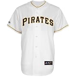 MLB Youth Pittsburgh Pirates Garrett Jones White Home Short Sleeve 6 Button Synthetic Replica Baseball Jersey Spring 2011  (White, Large)