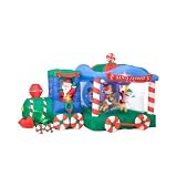 Gemmy Airblown Inflatable 12 Feet / Foot Long - Santa Claus Express Train - Rotating Animated Christmas Carousel Car - Rare