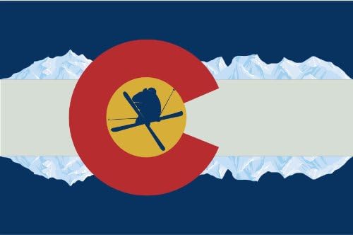 COLORADO State Flag Ski 4"x6" Sticker Decal Vinyl Snowboard Snow