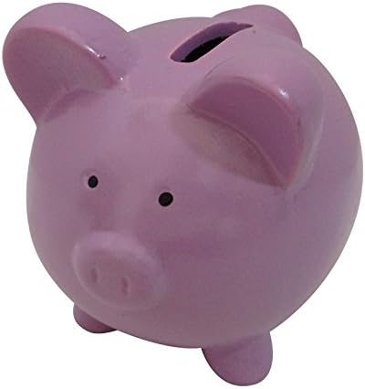 Sleepy Bunny Ceramic Piggy Banks Set of 2 Lavender & Pink