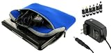 rooCASE 2n1 Lenovo S10-2 2957-LFU 10.1-Inch Black Netbook Sleeve Case with DC 12v Car Charger (Invisible Zipper Dual-Pocket - Dark Blue)