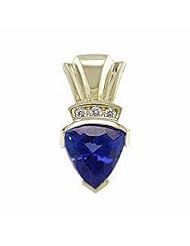 14K Yellow Gold Tanzanite and Diamond Pendant -- LIFETIME WARRANTY