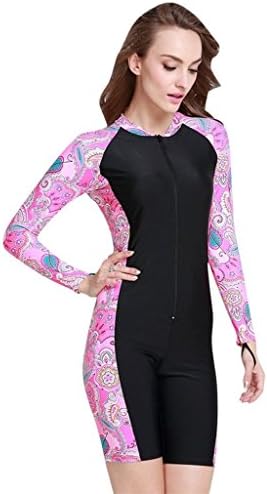 Full Stars Women Sun-protection UPF50+ One-Piece Rash Guard Jellyfish Suit Pink Small