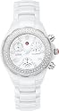 Michele Tahitian Ceramic White Diamond Ladies Watch MWW12A000001