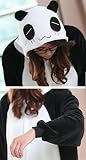 Skycastle(tm) High Quality Black Panda Cartoon Animal Shaped Winter Unisex One-piece Pajamas Hoodie Sleepwear Cosplay Costume(l)