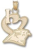 Carolina Panthers Solid 10K Gold ''I Heart'' Logo 3/4'' Pendant