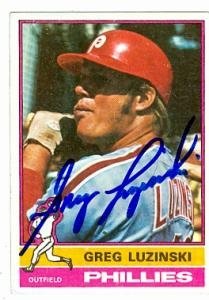 Greg Luzinski Autographed/Hand Signed Baseball Card (Philadelphia Phillies) 1976 Topps #610