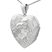 Sterling Silver Etched Heart Locket Necklace