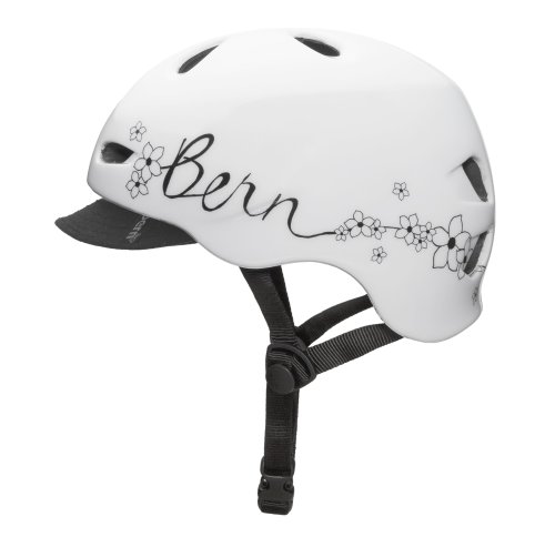 Bern Berkeley Summer Gloss Flower Graphic Helmet with Visor, White