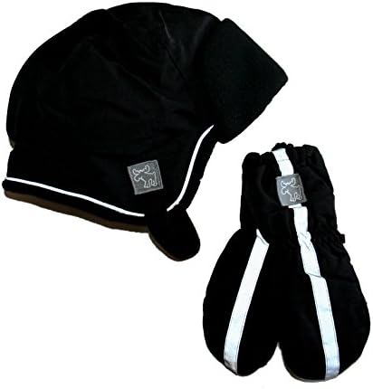 Toddlers Winter Hat and Gloves Snow & Water Proof (BLACK)