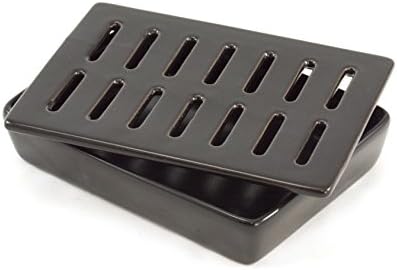 Charcoal Companion CC3806 Flame Friendly Ceramic Smoker Box, 4.6x16.51x12.7 cm, Black